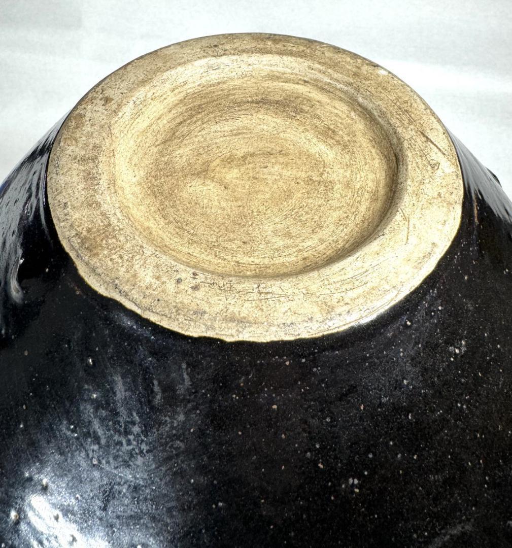 金～元時代・13～14世紀 「河南天目」 黒釉褐彩牡丹文大壷 WWTT131