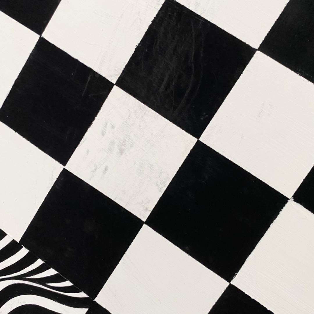 アクリル画　キャンバス　イラスト　絵　イラスト　モノトーン　ベニヤパネル　黒