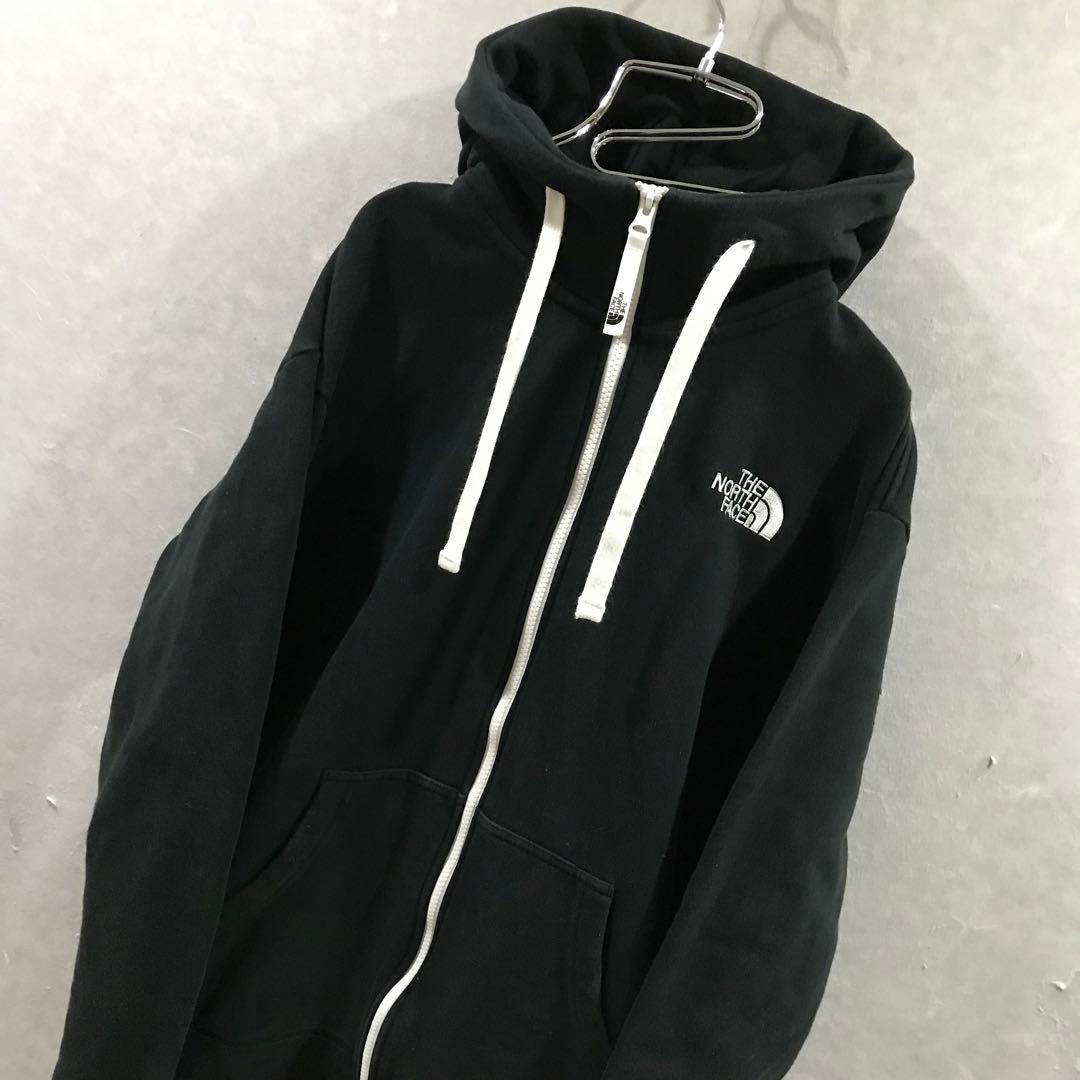 THE NORTH FACE ビッグロゴ スウェット パーカー 黒白 L