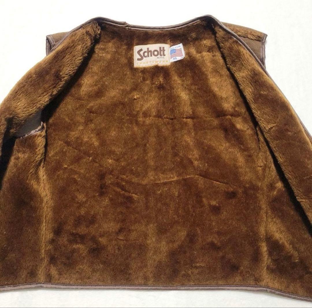 Schott（ショット）ライダースジャケット レザー ボアライナー ブラウン