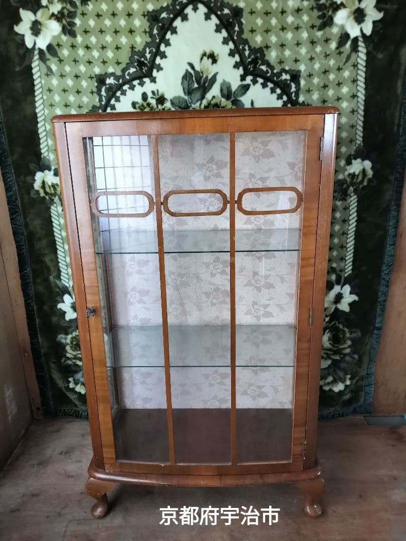 グラスキャビネット　ウォールナット　アンティーク　キャビネット　最終値下げ