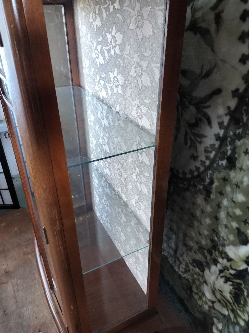 グラスキャビネット　ウォールナット　アンティーク　キャビネット　最終値下げ