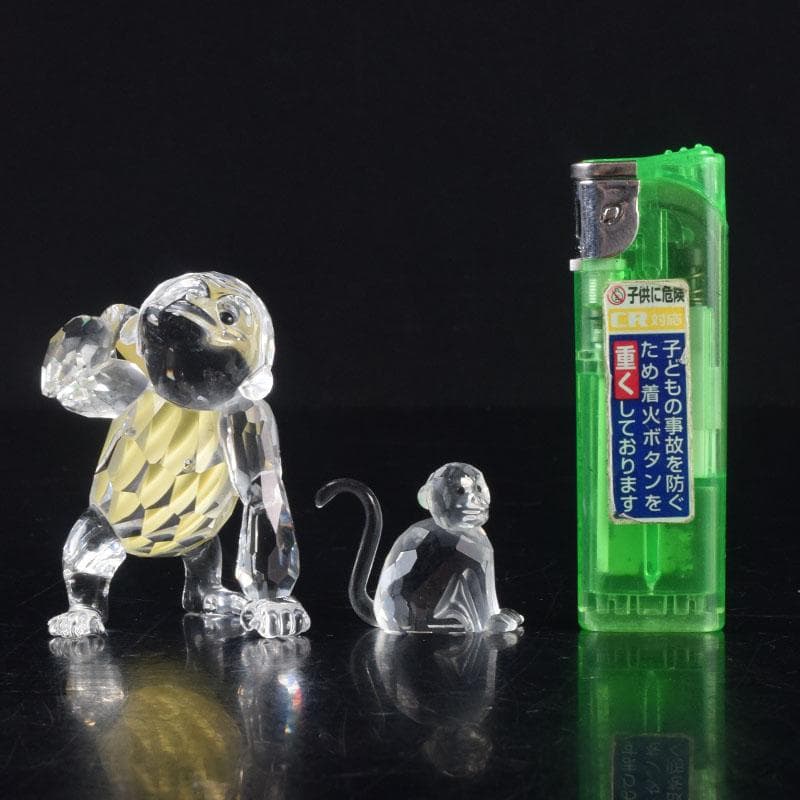 SWAROVSKI　スワロフスキー　クリスタルガラス　猿　箱付　2点　V8375