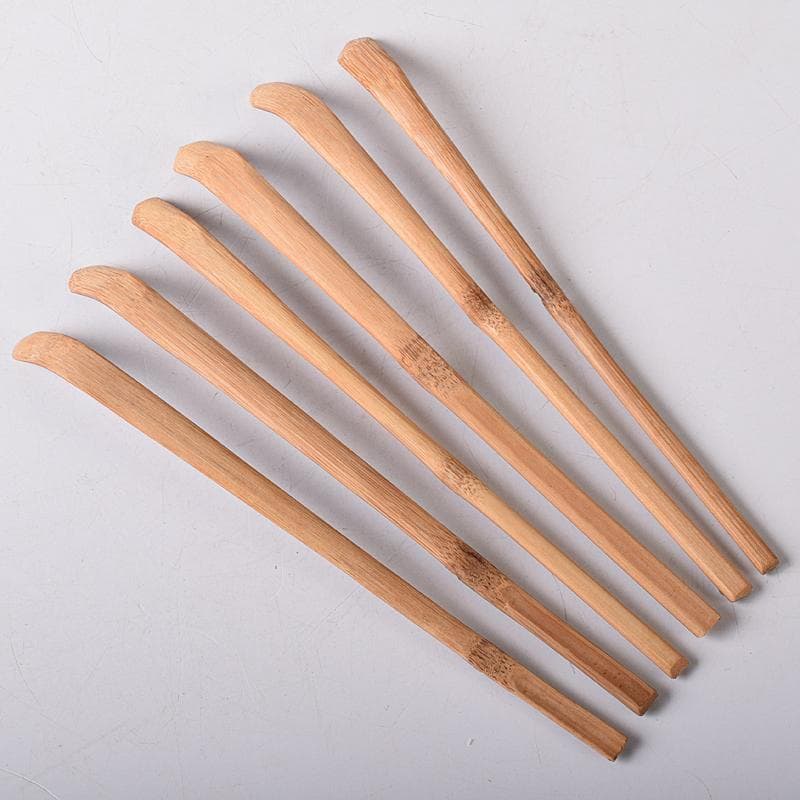 茶道具　宗公作　茶杓　銘「鶯笛」「花衣」など　六点　共筒共箱　V　R8456