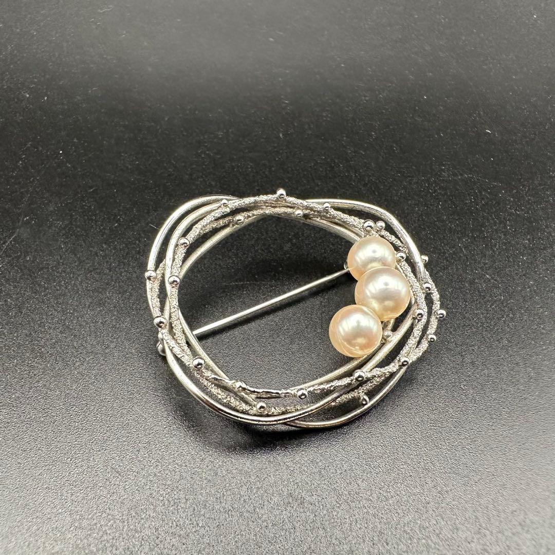 極美品✨　MIKIMOTO ミキモト　パール　ブローチ　ロゴ　刻印　1461