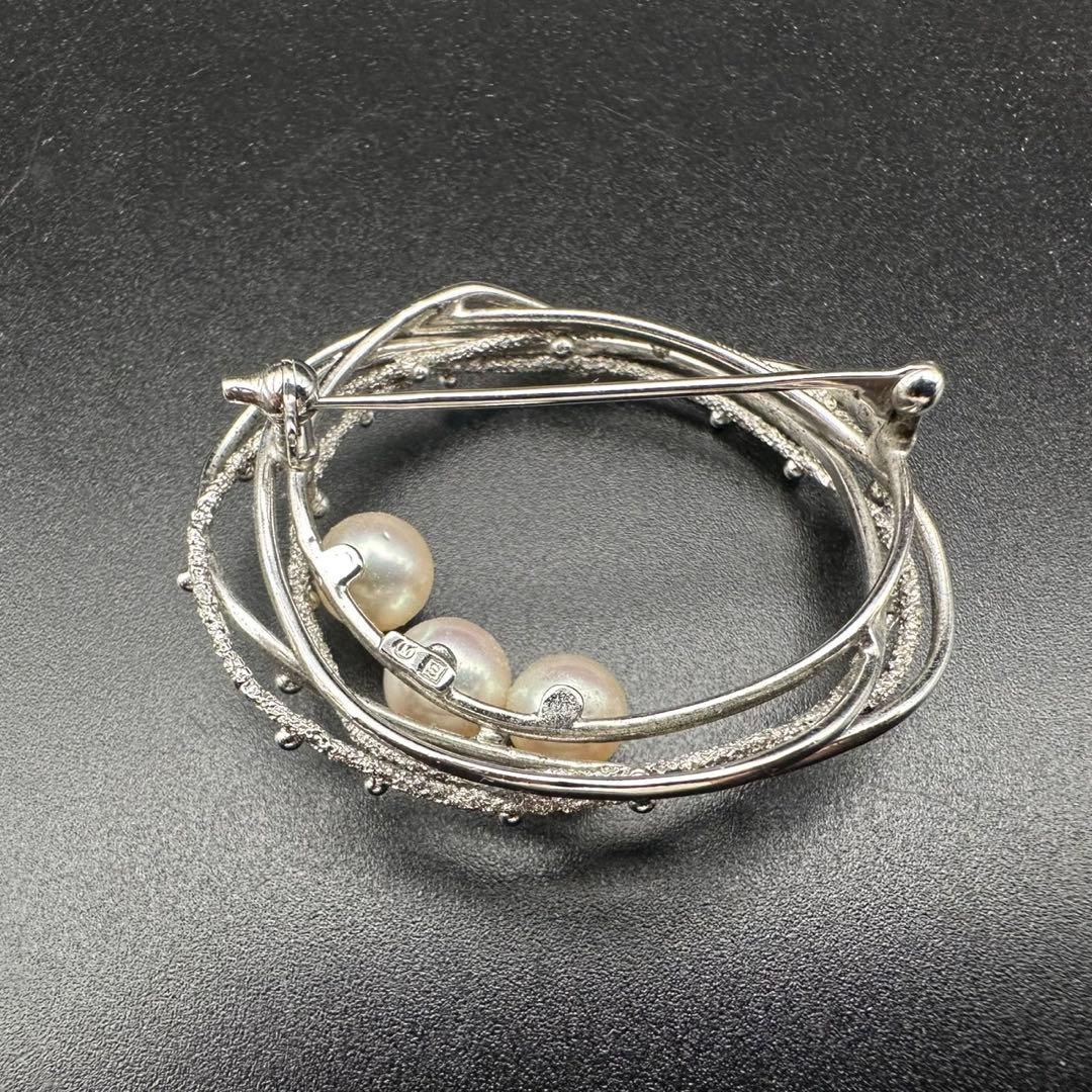 極美品✨　MIKIMOTO ミキモト　パール　ブローチ　ロゴ　刻印　1461