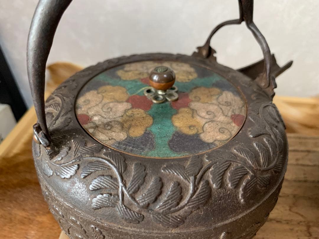 七宝蓋 銚子 一対 共箱 唐物 骨董 茶道具 鉄瓶