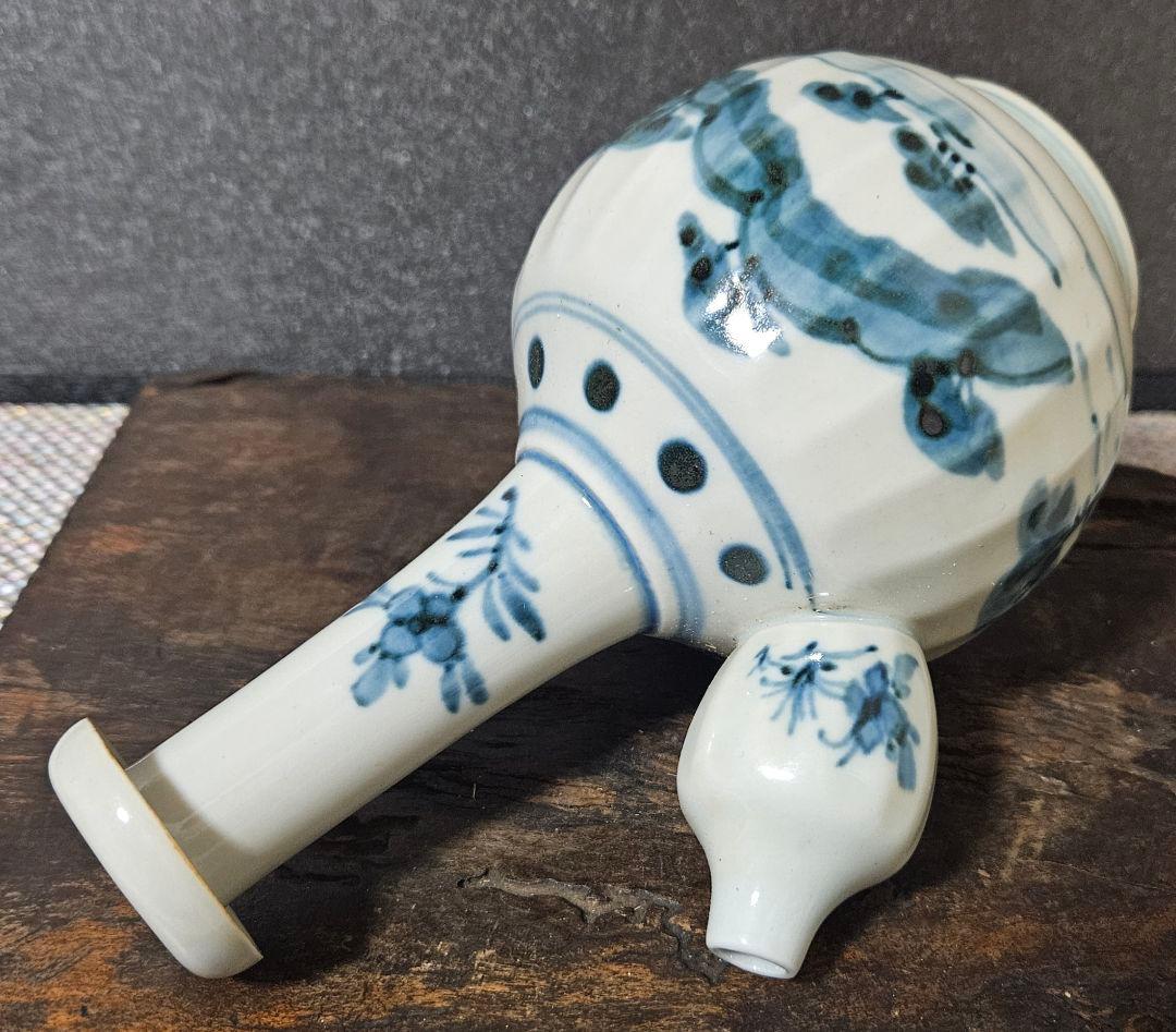 19世紀　欧州アンティーク　オランダ　 デルフト　古伊万里写　山水に花図　乳瓶