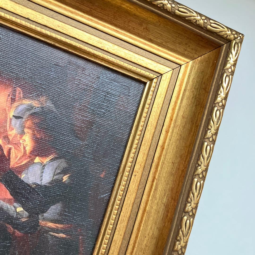 ヘリット・ファン・ホントホルスト 絵画 歯医者 ゴールド 額縁 ビンテージ レア