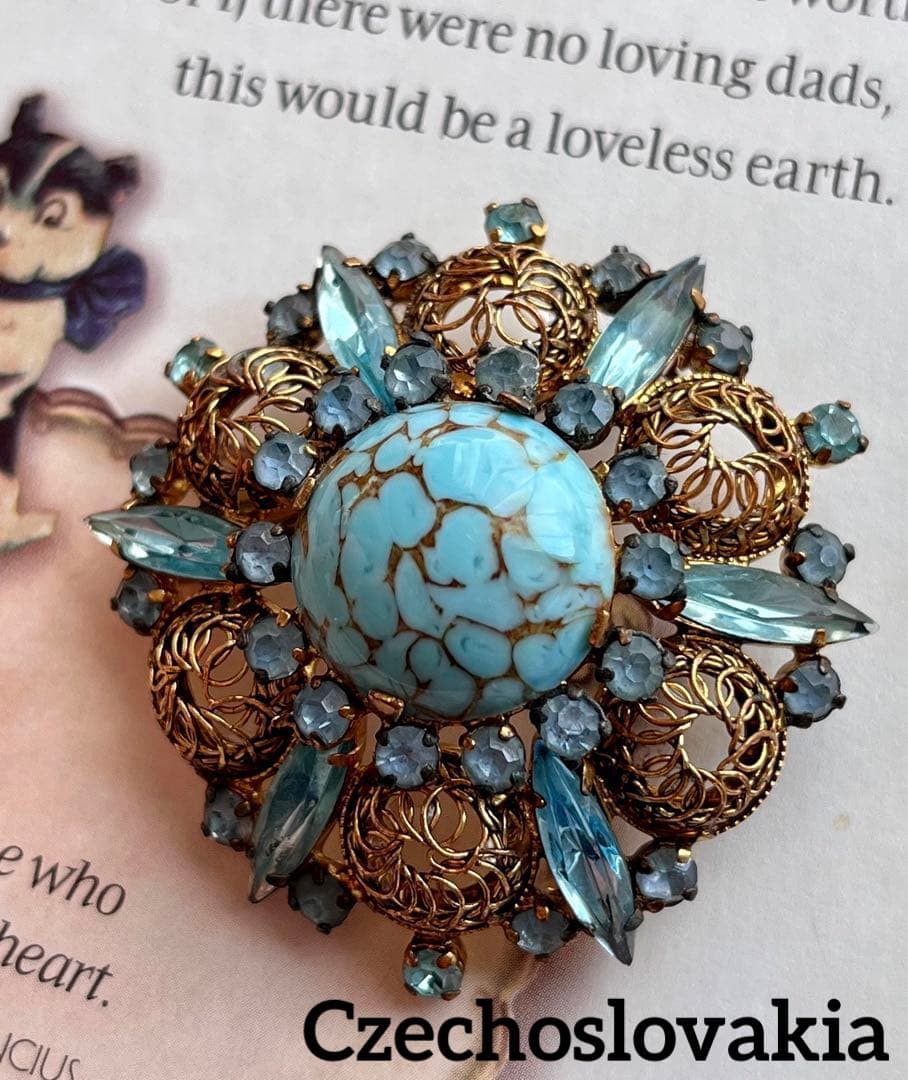 かなさん様希少！Czechoslovakiaヴィンテージブローチ9544