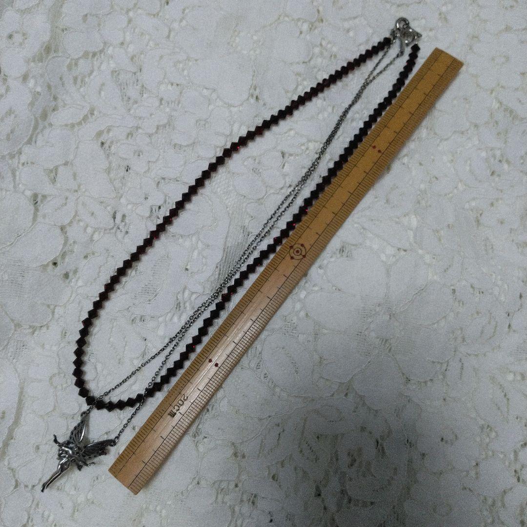 シルバー　925　妖精　フェアリー ペンダント ストーン付　ネックレス　ガーネッ