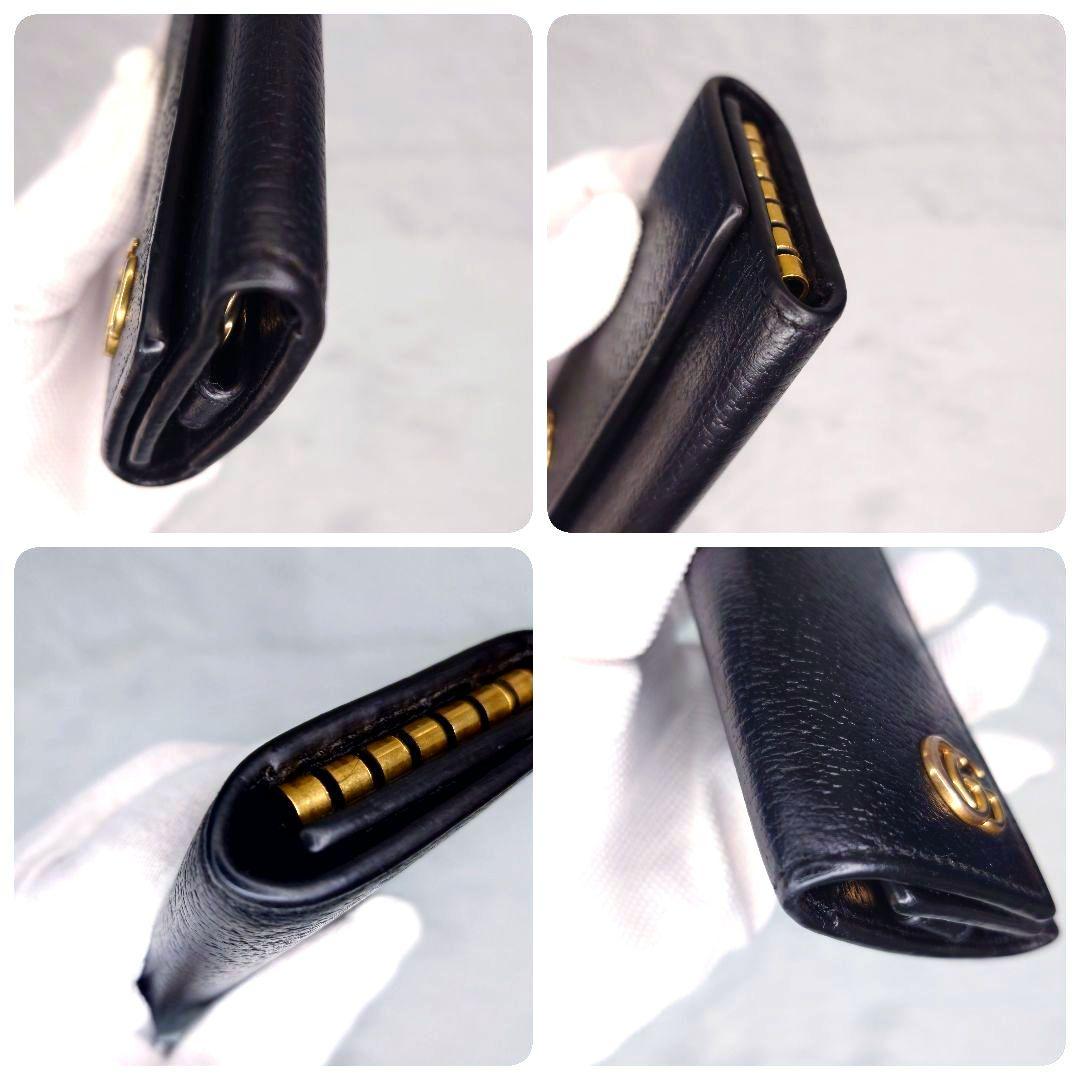 【美品】グッチ キーケース 6連 GG マーモント レザー ゴールド金具 ロゴ