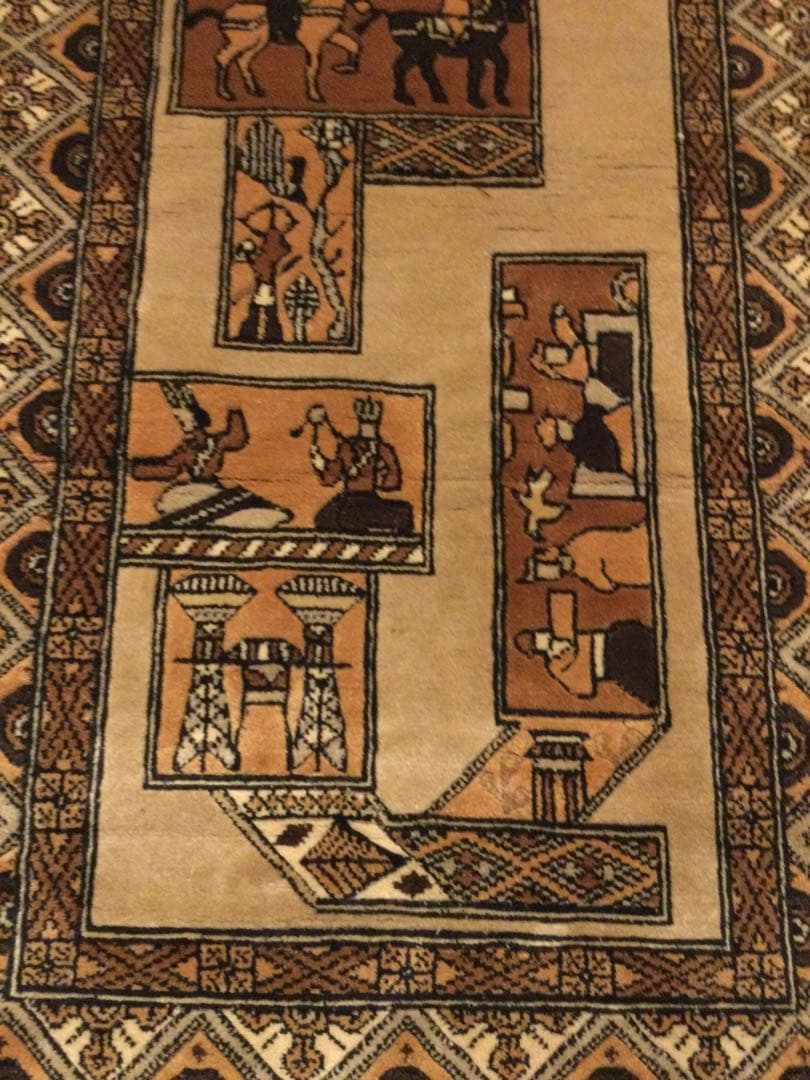 ⭐️中国美術　段通シルク100%壁掛け　150段　山繭　タグ付き