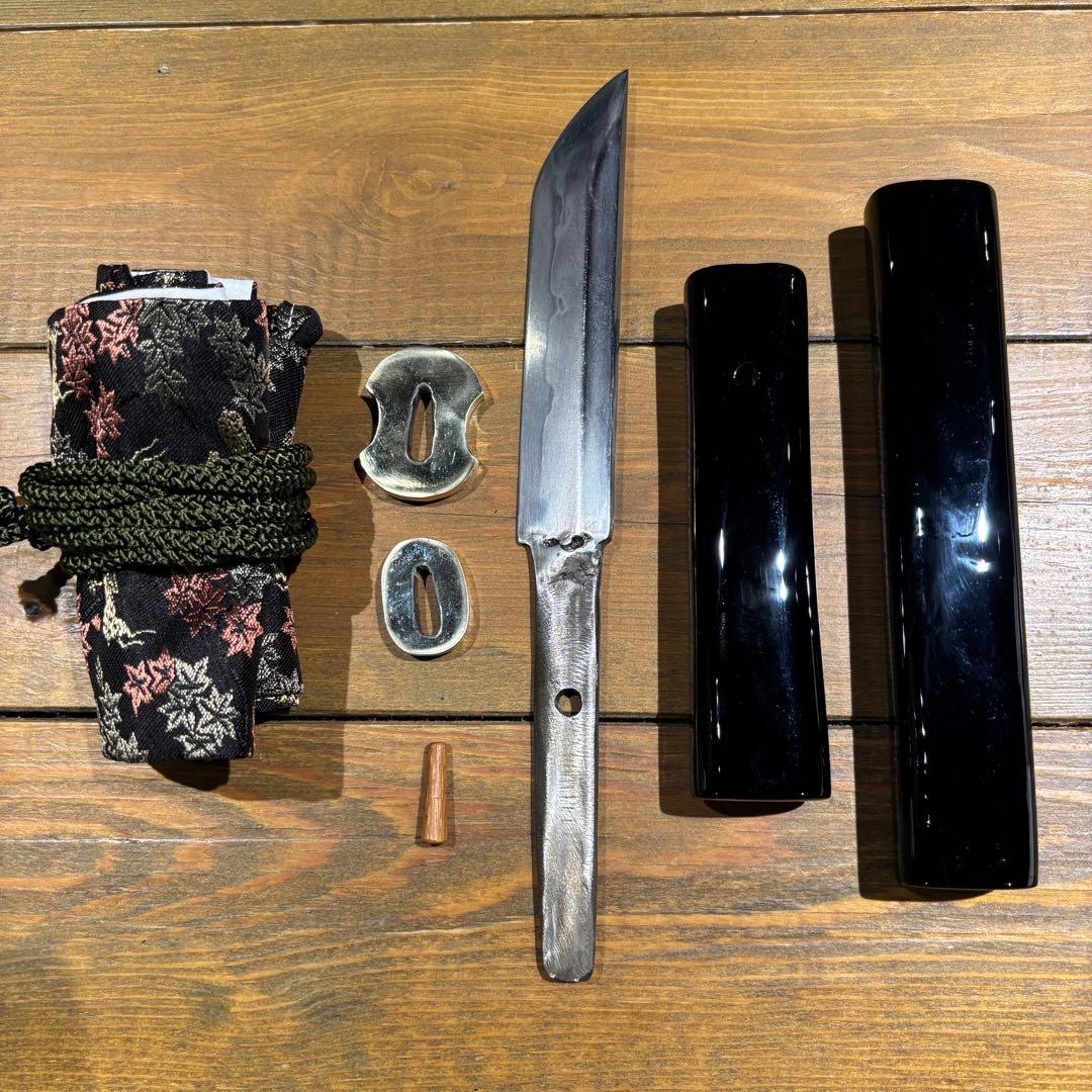 日本刀残欠クラフトナイフNo.67 最上大業物 長曽祢虎徹興里 黒鞘