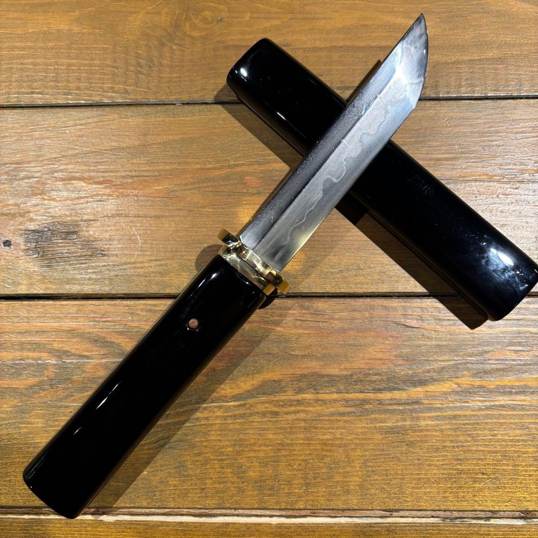 日本刀残欠クラフトナイフNo.67 最上大業物 長曽祢虎徹興里 黒鞘