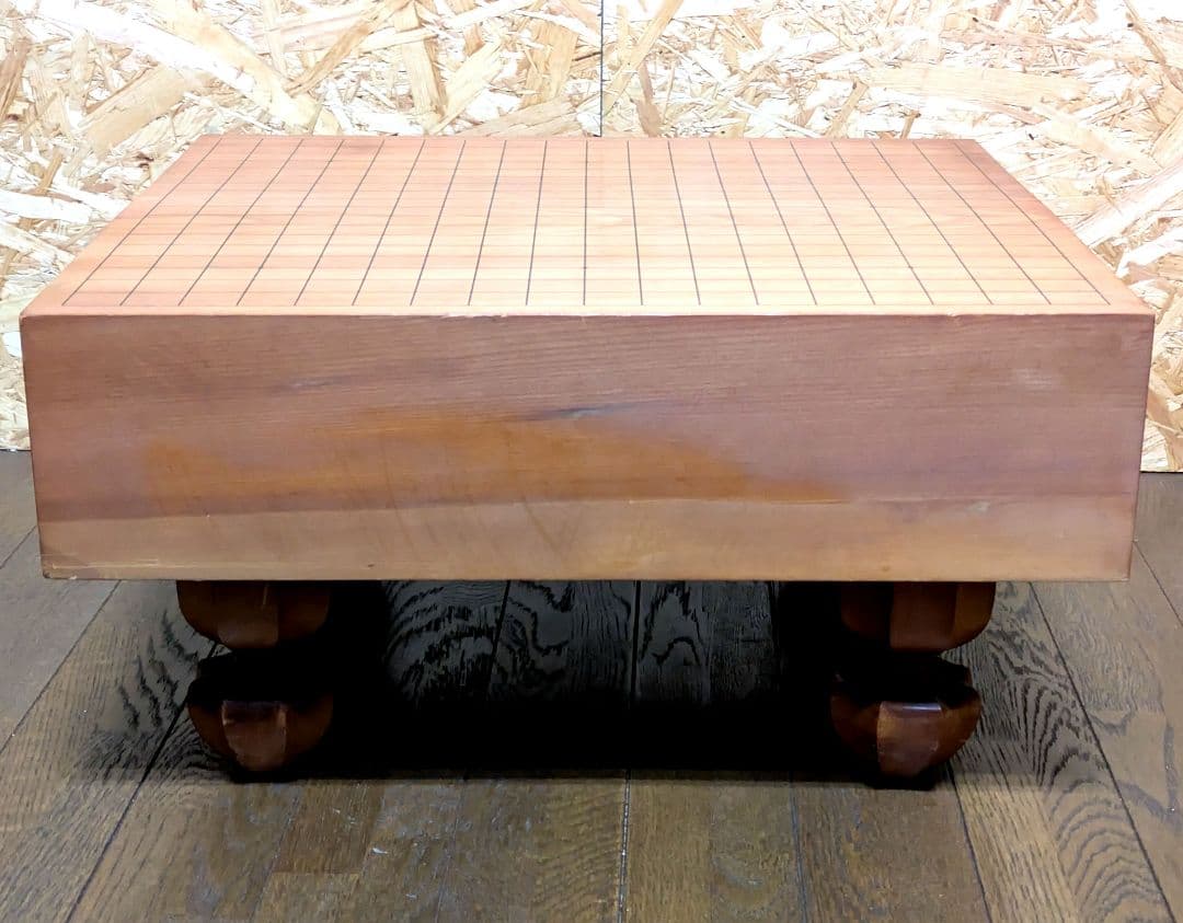 囲碁盤　へそ付　脚付　木目　厚い 碁盤　日向特製本蛤碁石28号セット