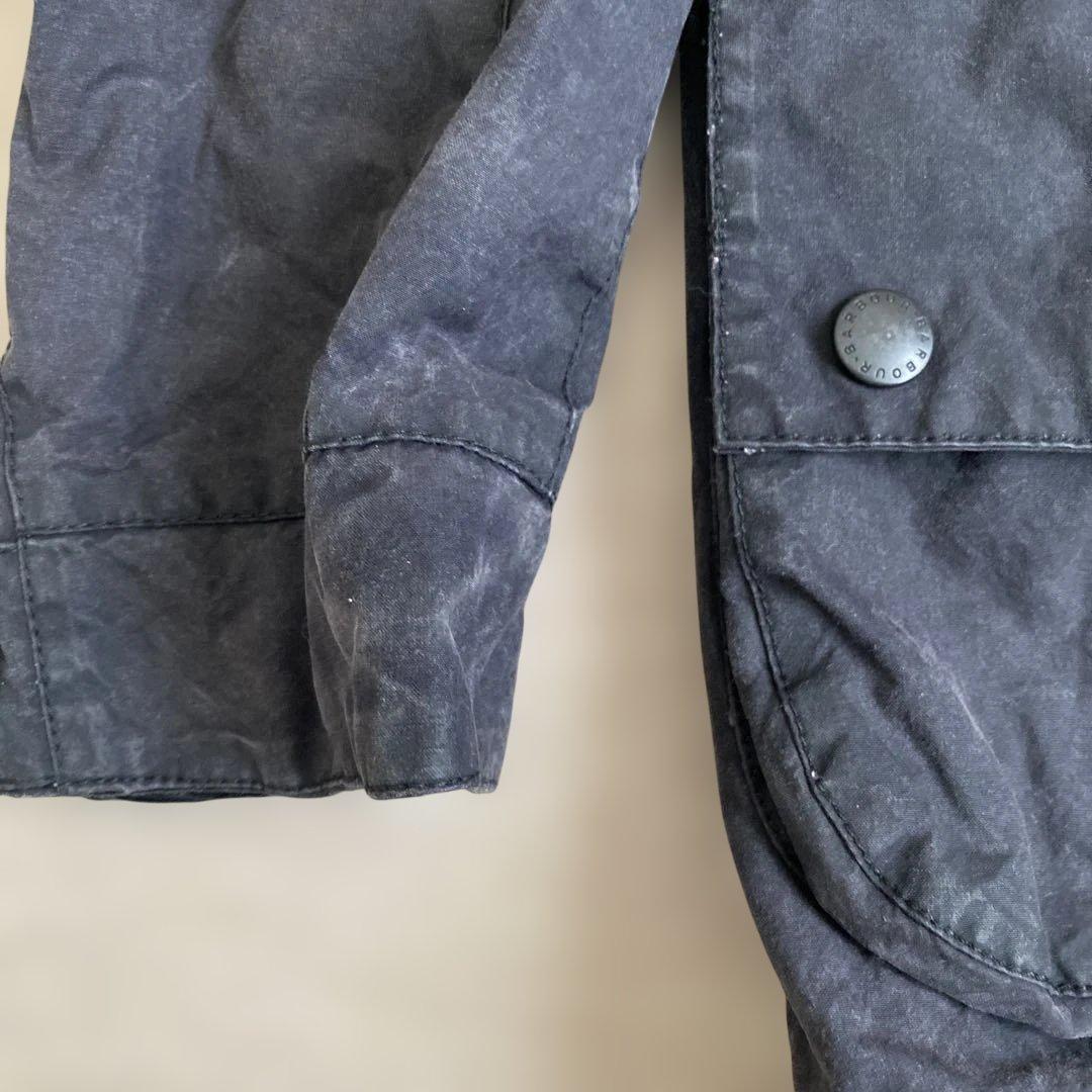 BARBOUR インターナショナル　M レア　ブラック　フード付き　オイルド