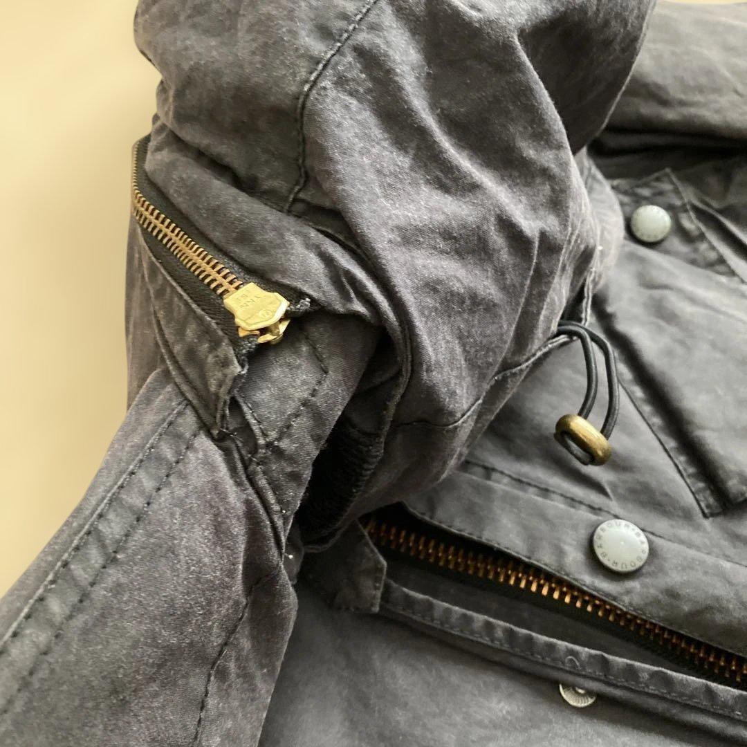 BARBOUR インターナショナル　M レア　ブラック　フード付き　オイルド