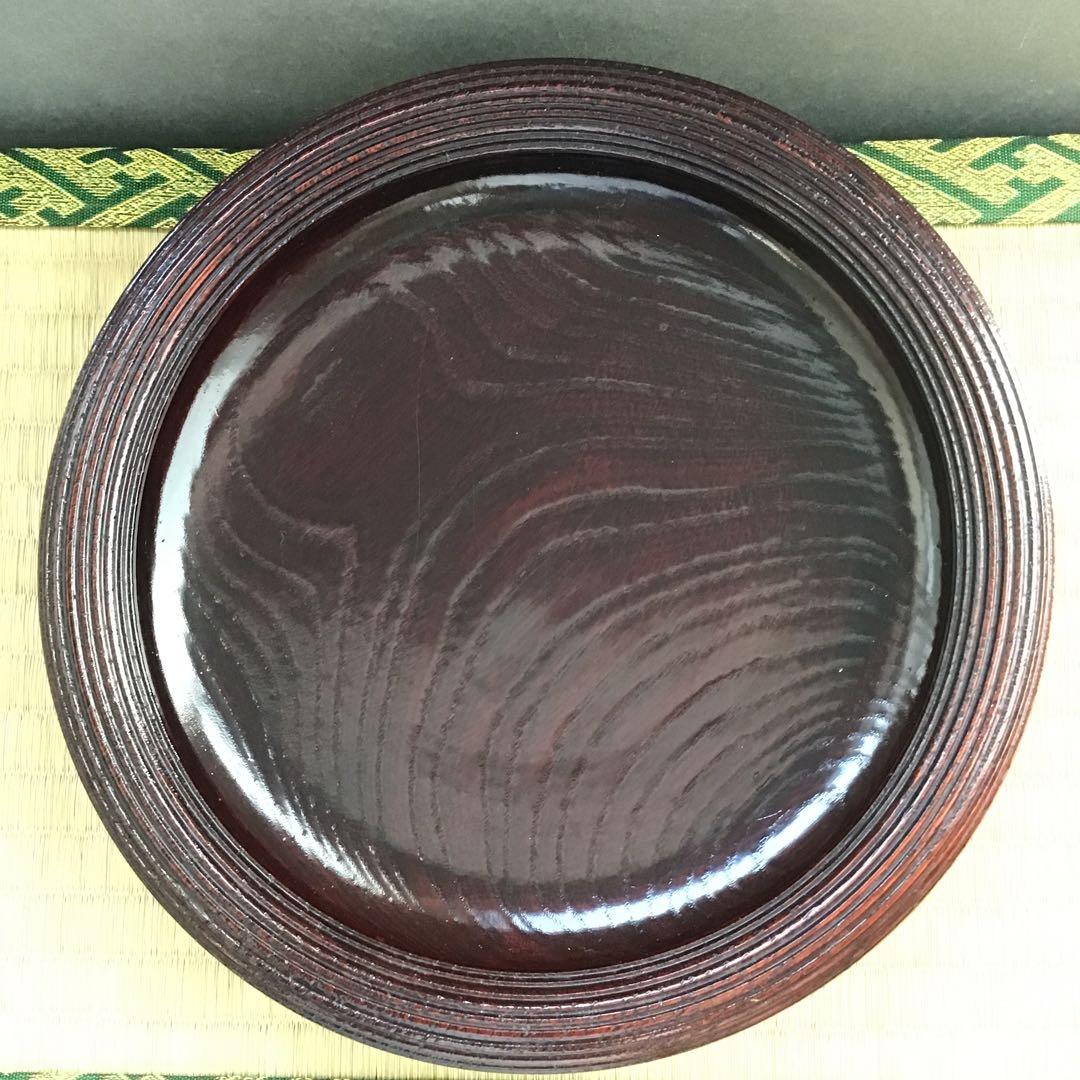 茶道具　樺溜塗糸目菓子器　塗師　堅地屋清兵衛作　堅清印　楽只斎好　共箱　S3KK