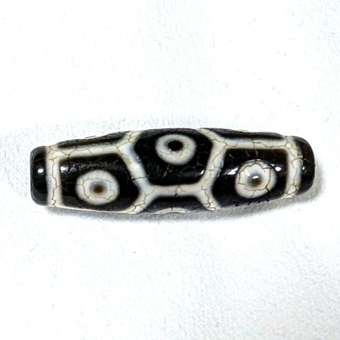 亀甲長寿九眼天珠（西蔵・老礦・龍紋）