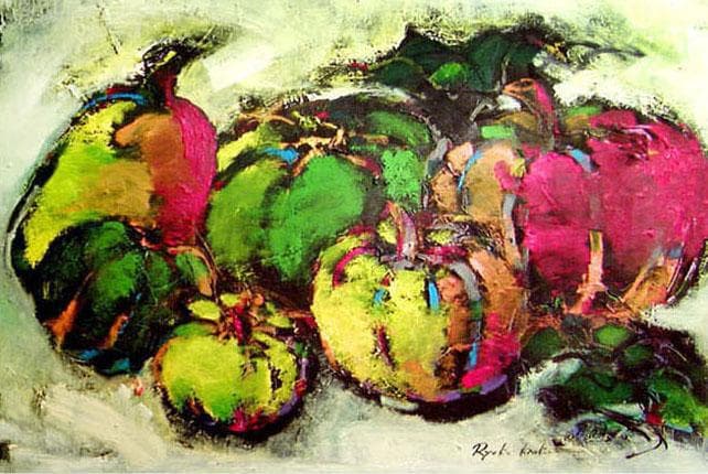 油絵 絵 絵画 インテリア uF6-061404 静物 かぼちゃ