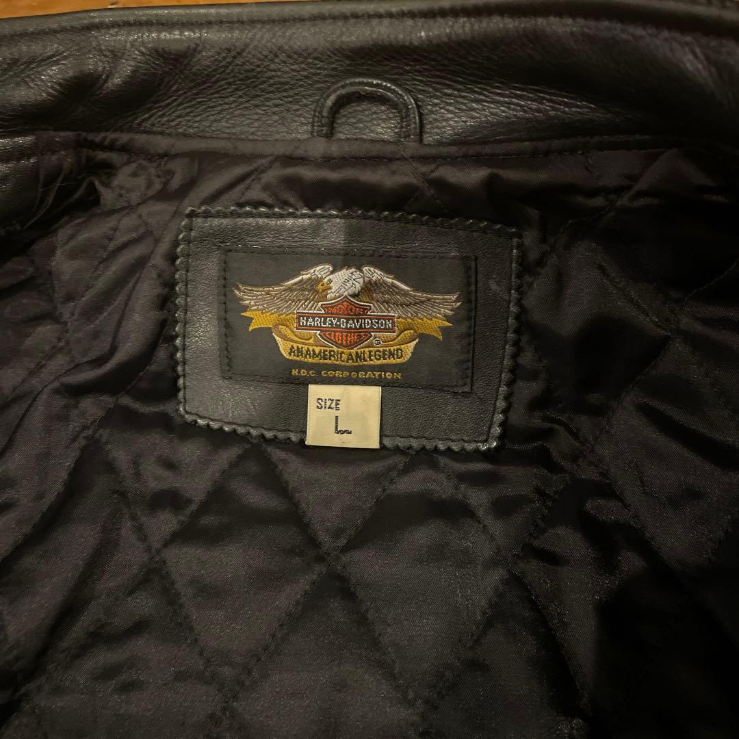 Herley Davidson黒 シングルライダース レザージャケット