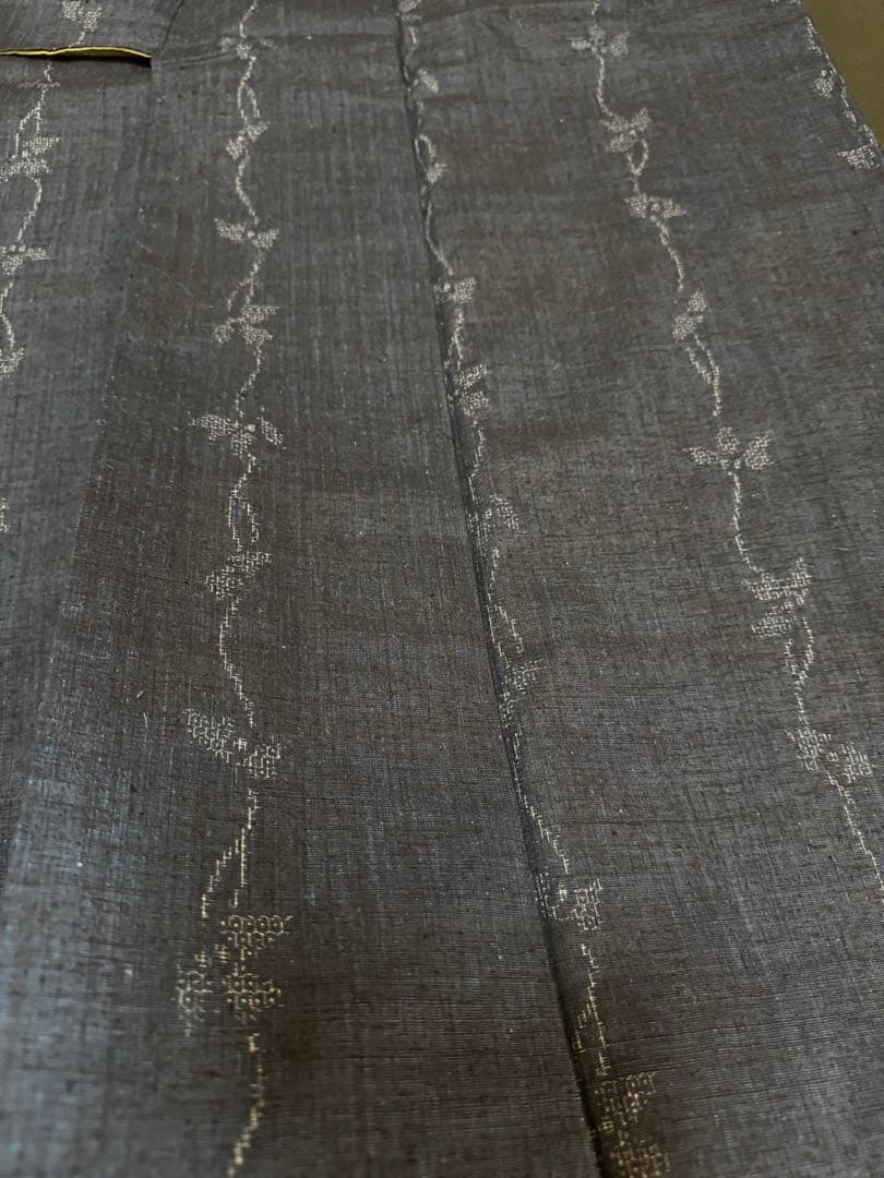 【極上美品】重要無形文化財 本場結城紬「結」地機 藍結城「本愛染 極上100亀甲