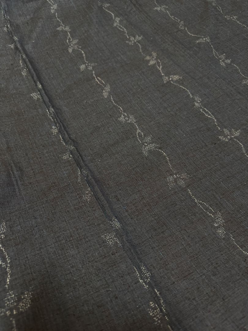 【極上美品】重要無形文化財 本場結城紬「結」地機 藍結城「本愛染 極上100亀甲