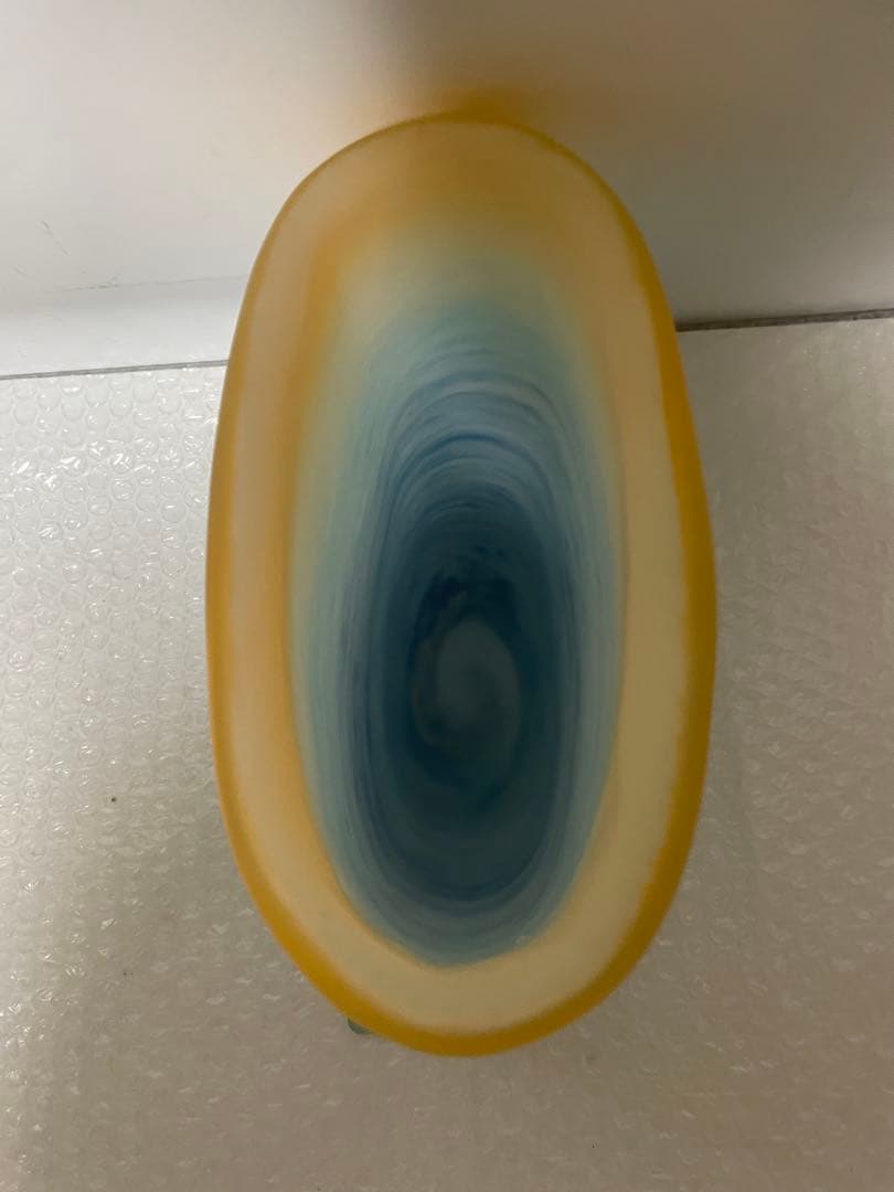 ガラス工芸家　岩田久利作　朝の海　花瓶　花器　箱付