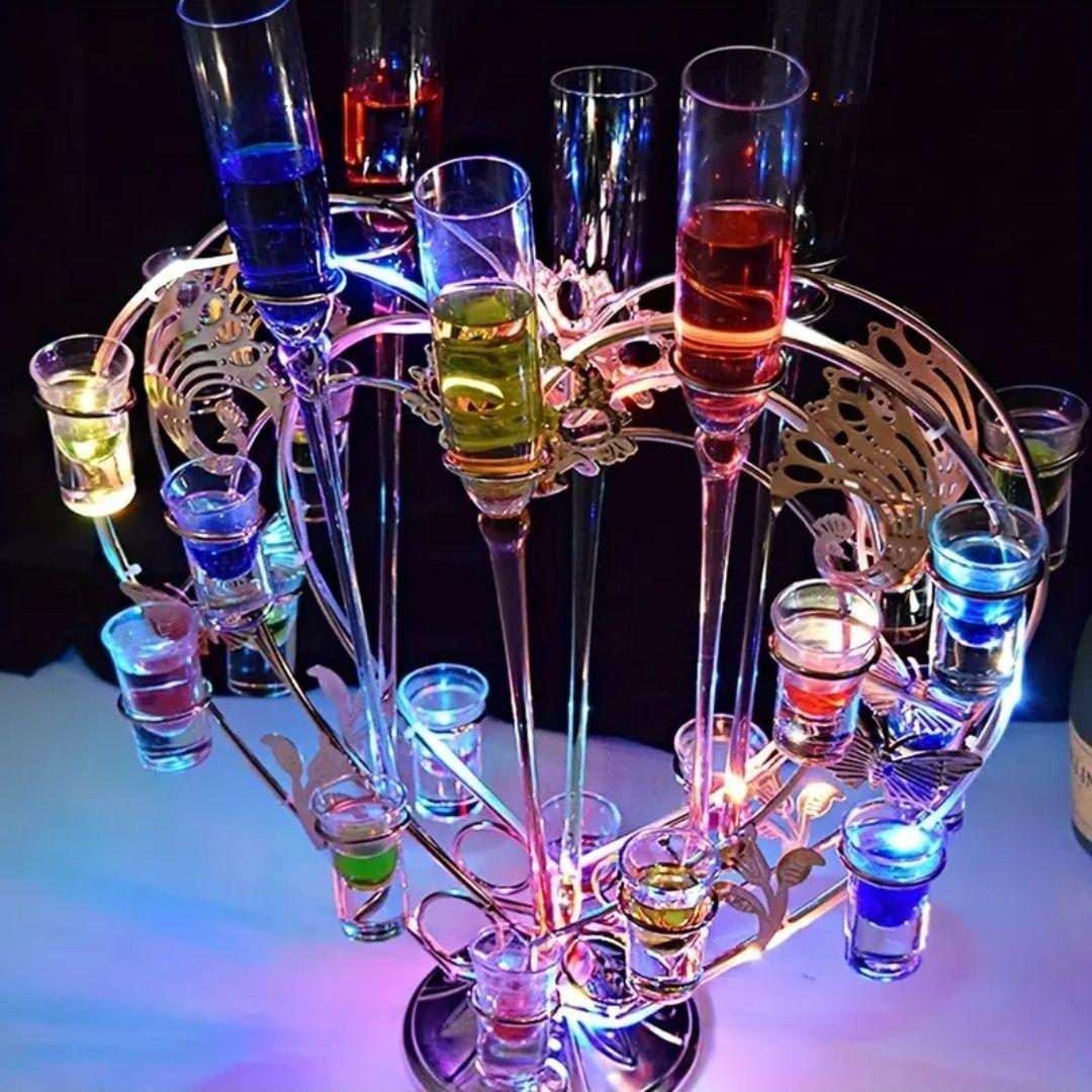 【新品未開封】ハート型テキーラ観覧車 LEDショットグラスホルダー