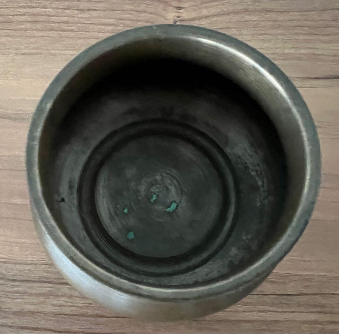 銅製 建水 茶こぼし・錫製茶入 美奈登製/錫茶托 5客セット 煎茶 茶道具