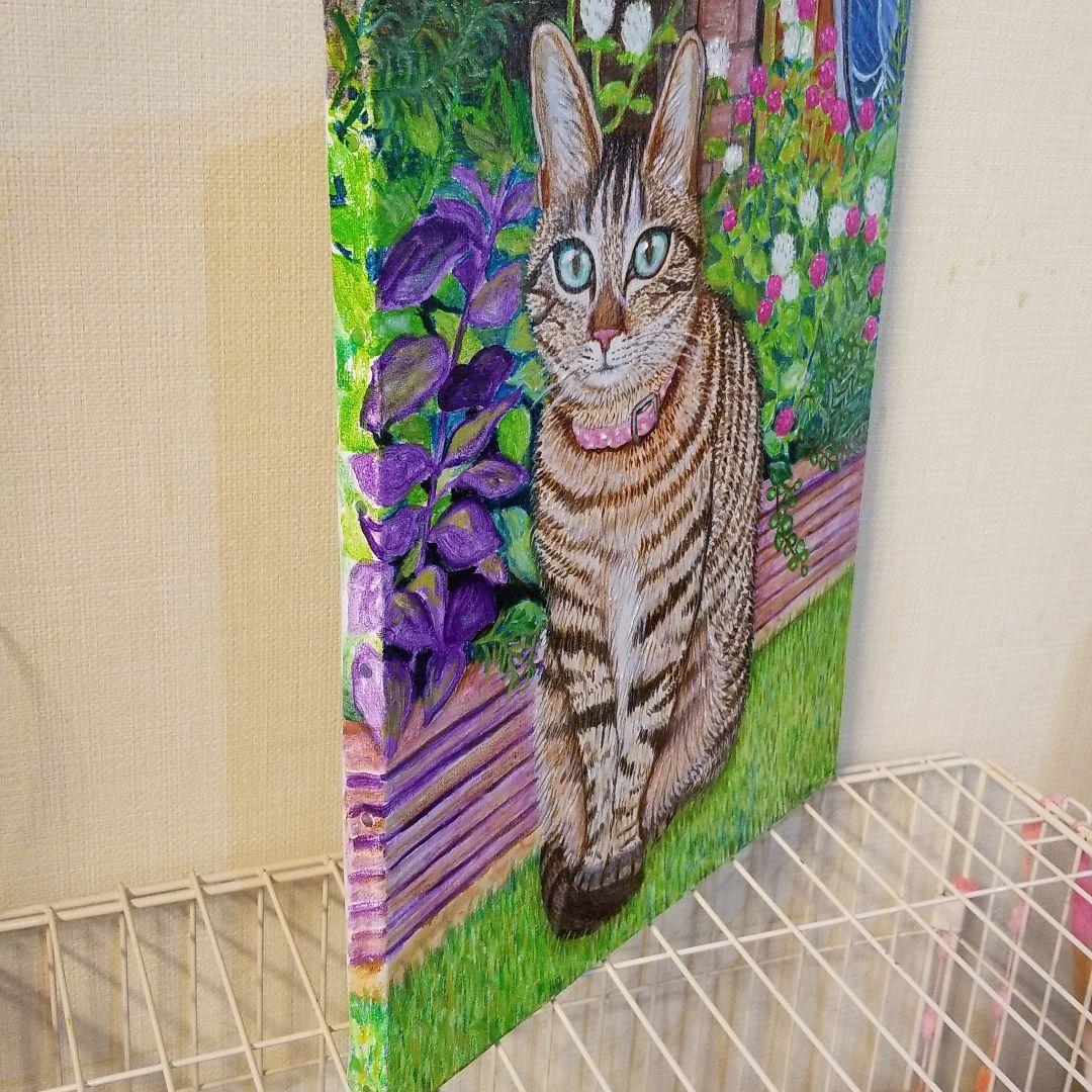 油絵　midori　　お出迎えするしおちゃん