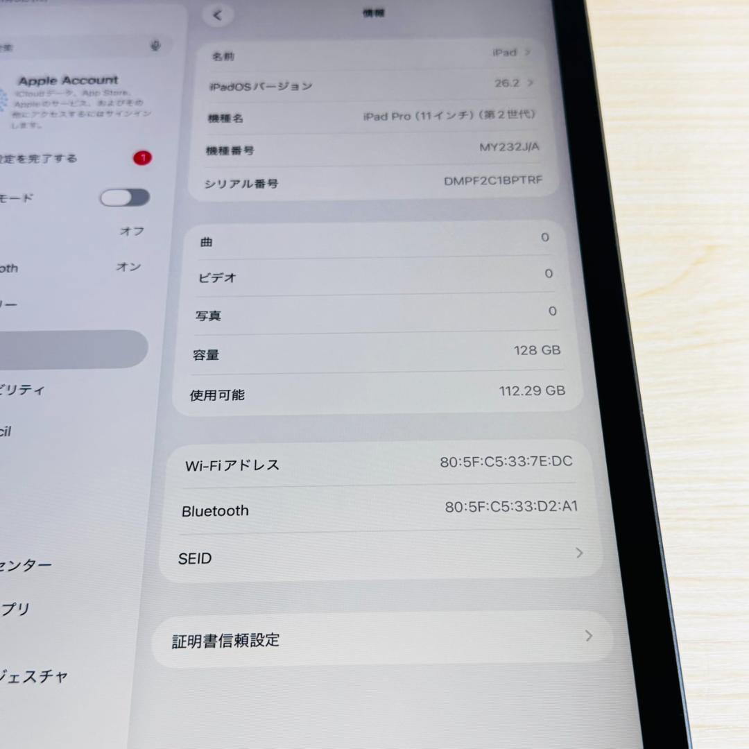 P255 iPad Pro 第2世代 11インチ 128GB おまけ付き