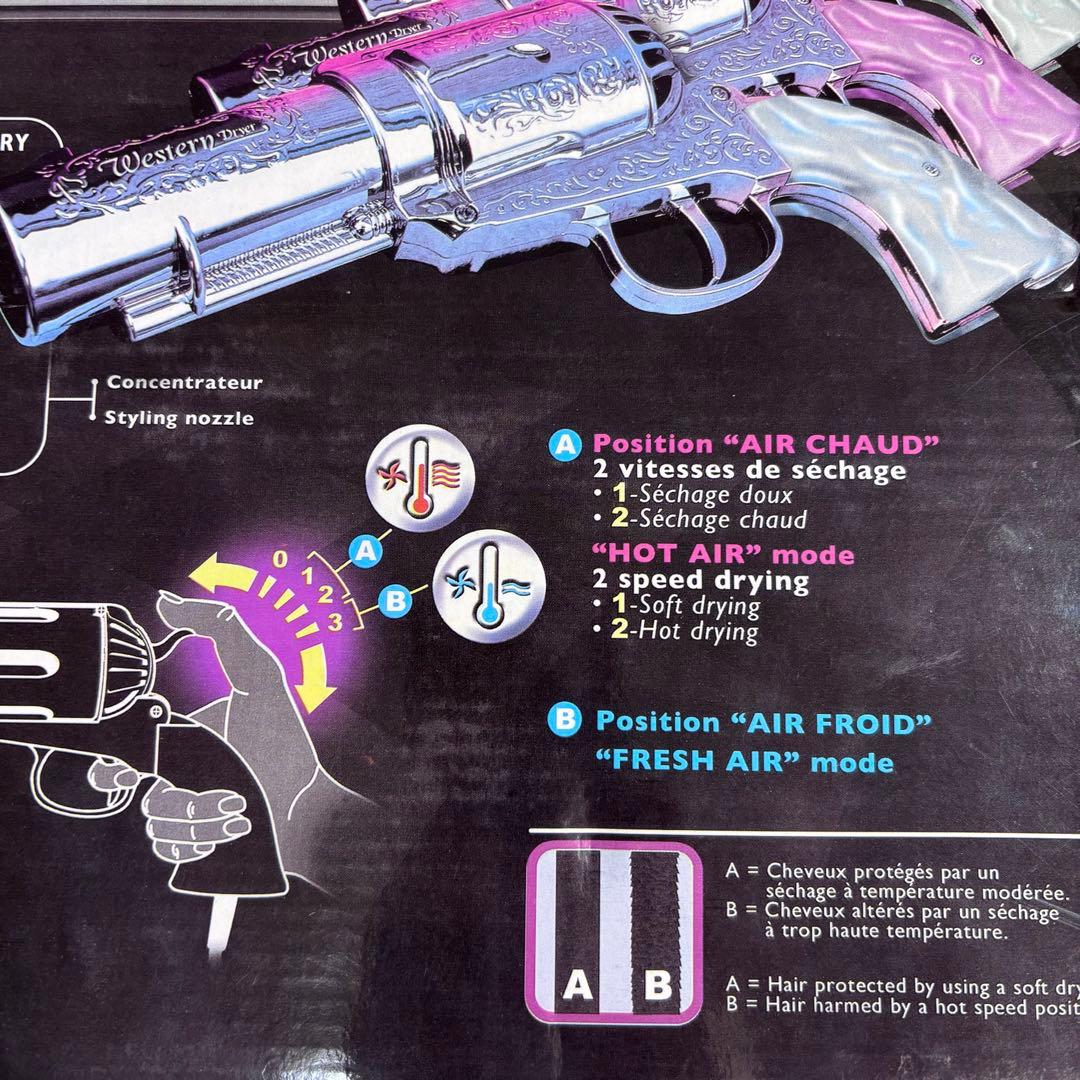 激レア 可動品 ピストル型 ドライヤー 温冷風 ヴィンテージ ピンク