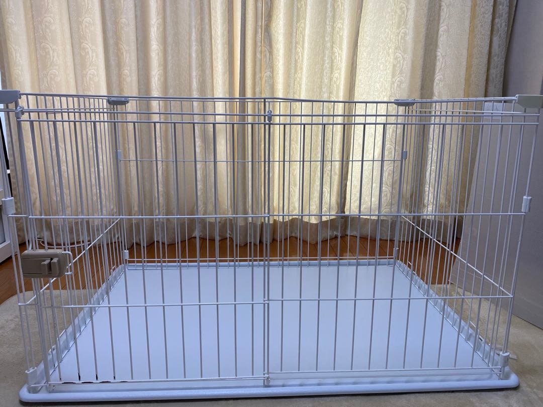 ホワイトペットサークル 組み立て式扉付き