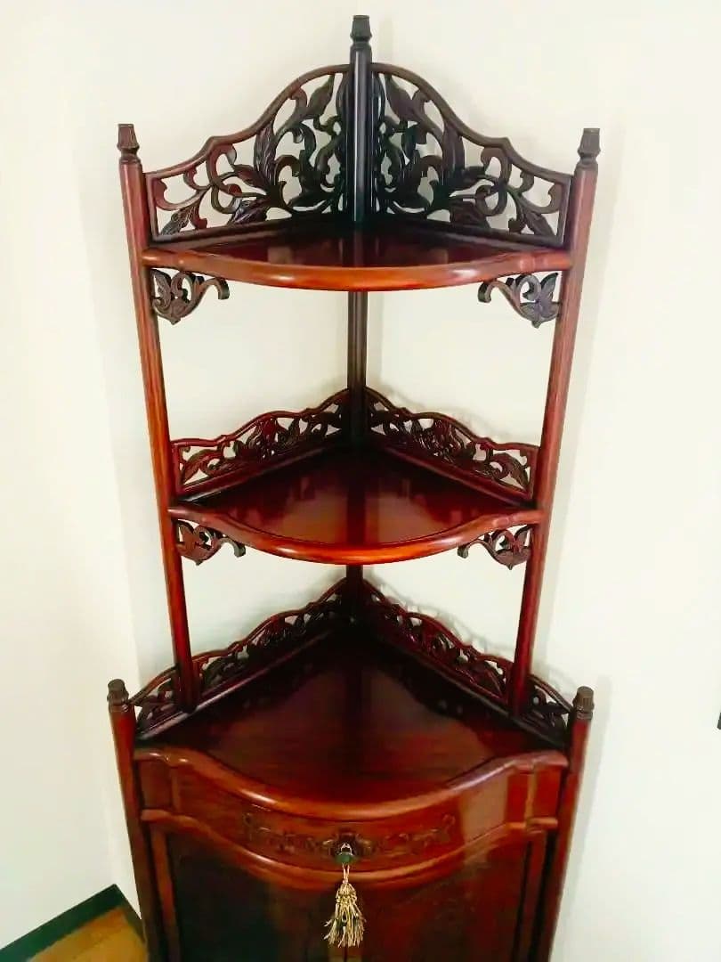 〜momo〜飾棚【シノワズリ】猫脚コーナーキャビネット