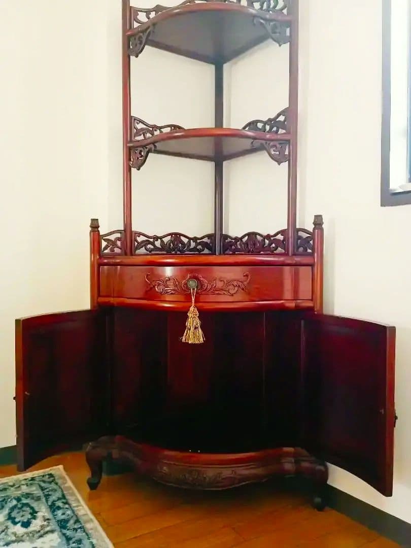 〜momo〜飾棚【シノワズリ】猫脚コーナーキャビネット