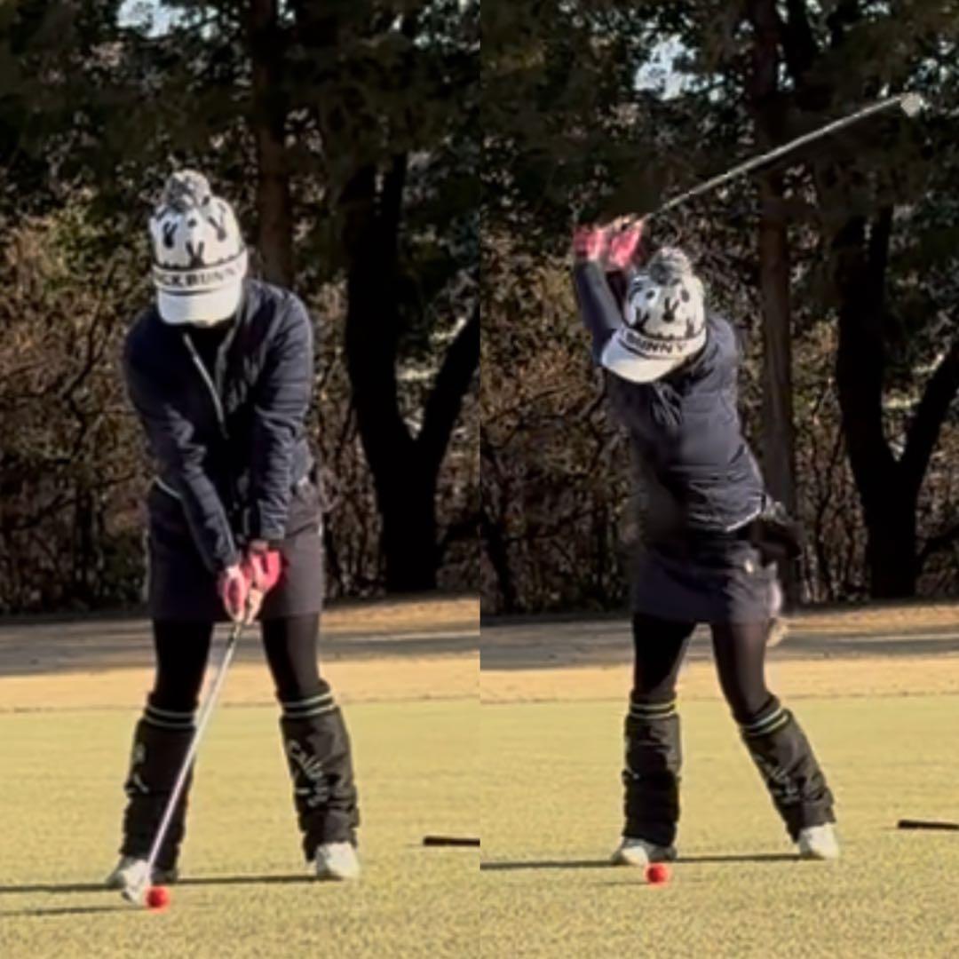 テーラーメイド　ゴルフ　中綿ジャケット　裏起毛厚手スカート　2点　L\M 紺色