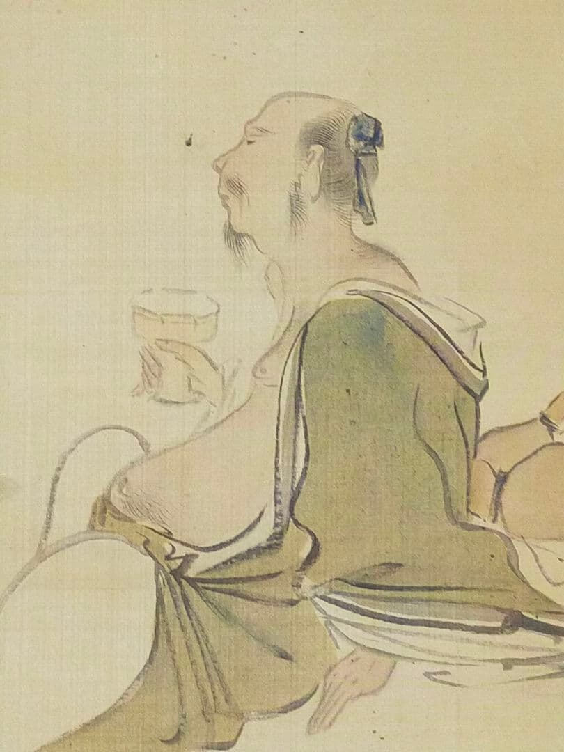 ♥とても古い　掛軸　【義方】　人物画　掛け軸　骨董　古玩　中国