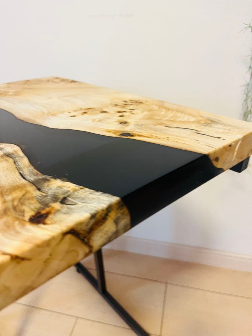 ポプラ　レジンテーブル　ソファテーブル　リバーテーブル　サイドテーブル