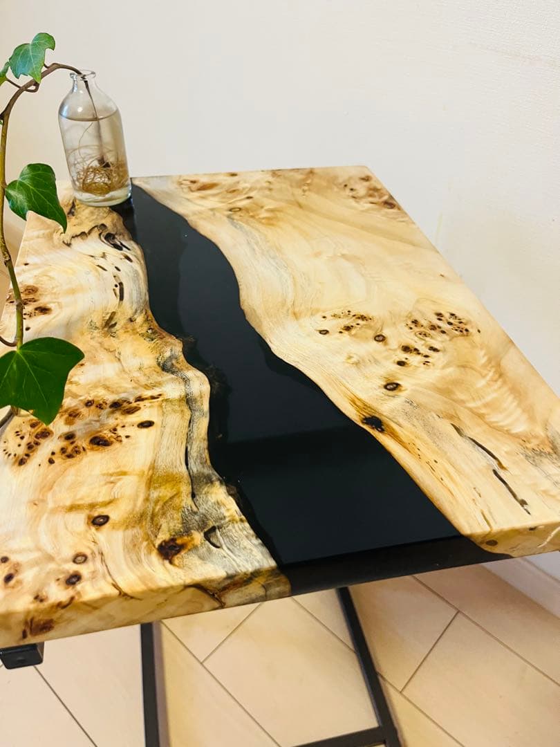 ポプラ　レジンテーブル　ソファテーブル　リバーテーブル　サイドテーブル