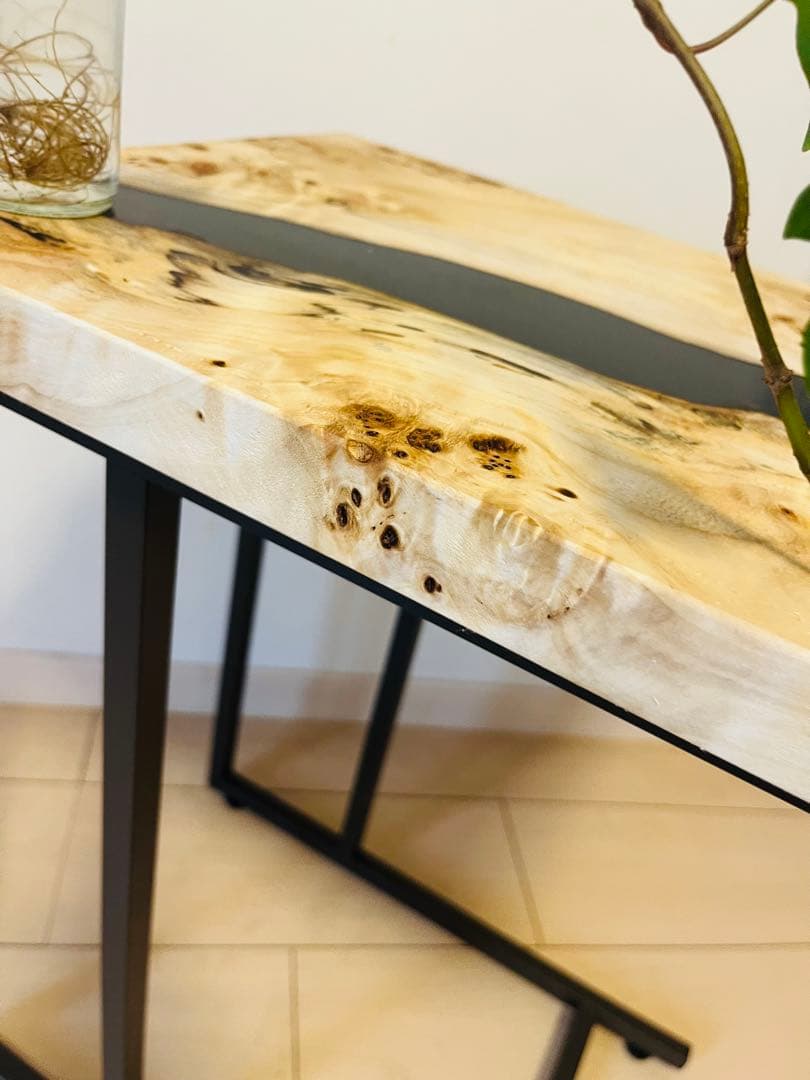 ポプラ　レジンテーブル　ソファテーブル　リバーテーブル　サイドテーブル