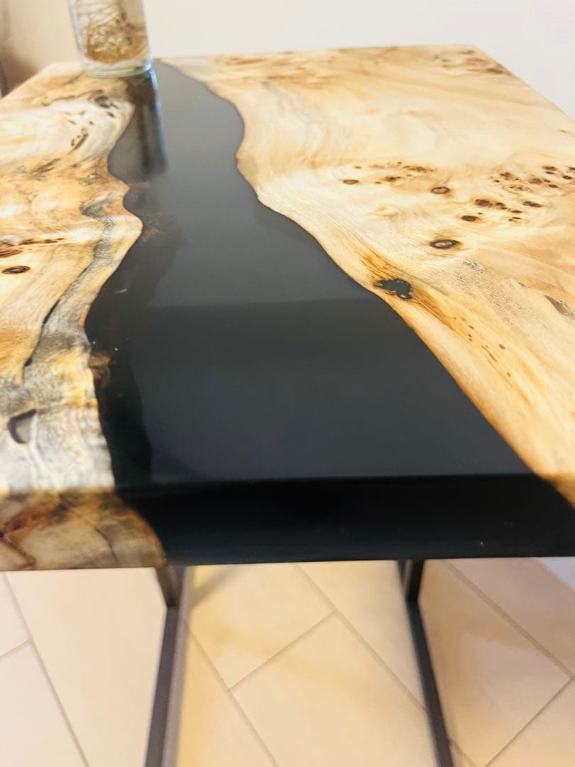 ポプラ　レジンテーブル　ソファテーブル　リバーテーブル　サイドテーブル
