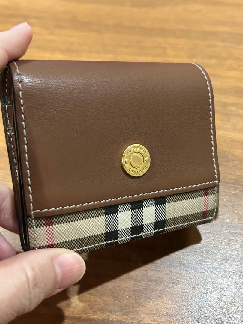 BURBERRY 二つ折り財布 ブラウン チェック柄