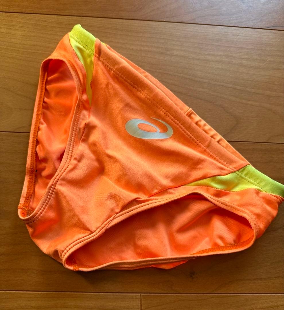 【美品】asics ハイドロ オレンジ×イエロー Mサイズ 超光沢 競パン