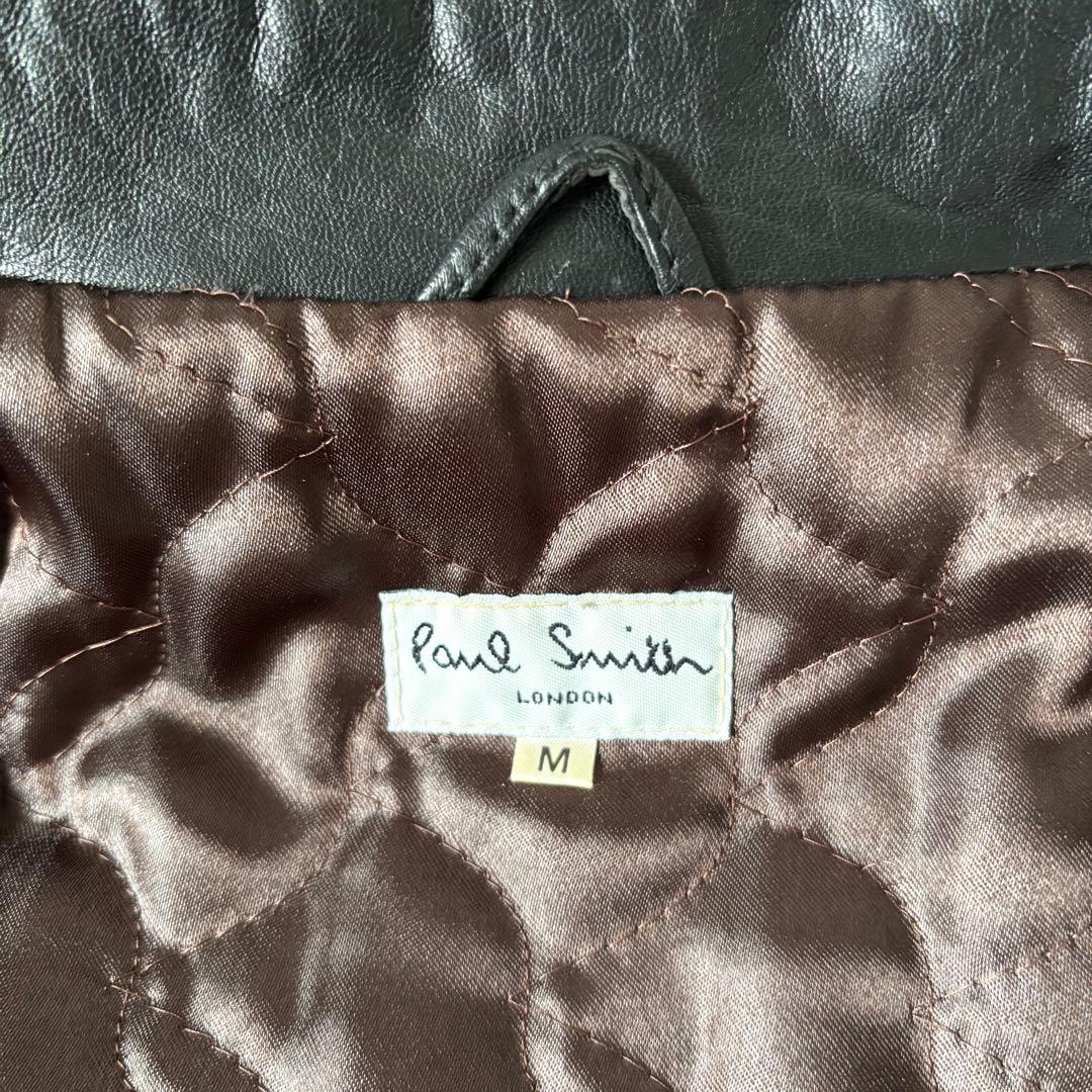 【本革✨】ポールスミス　レザーコート　ラムレザー　羊革　ロング　ブラック　黒