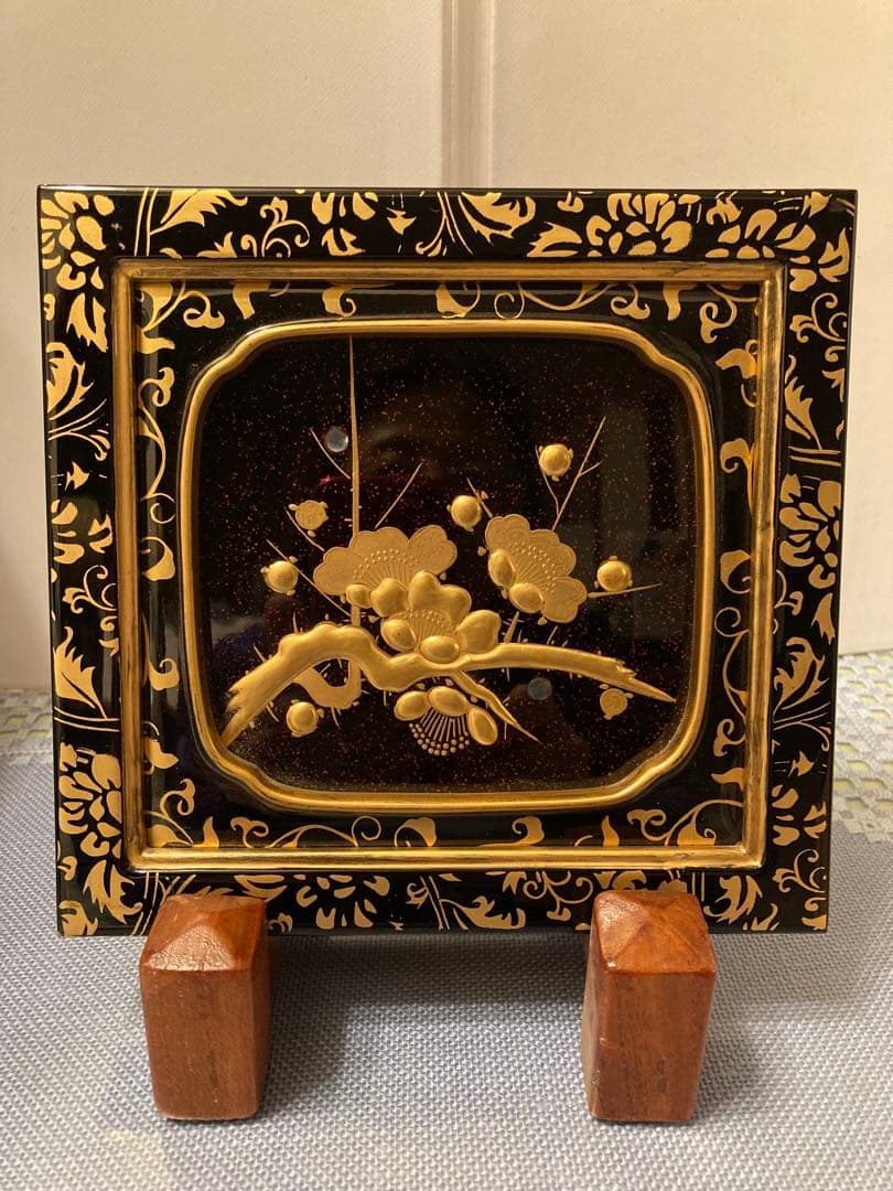 漆金色模様 飾り額3点