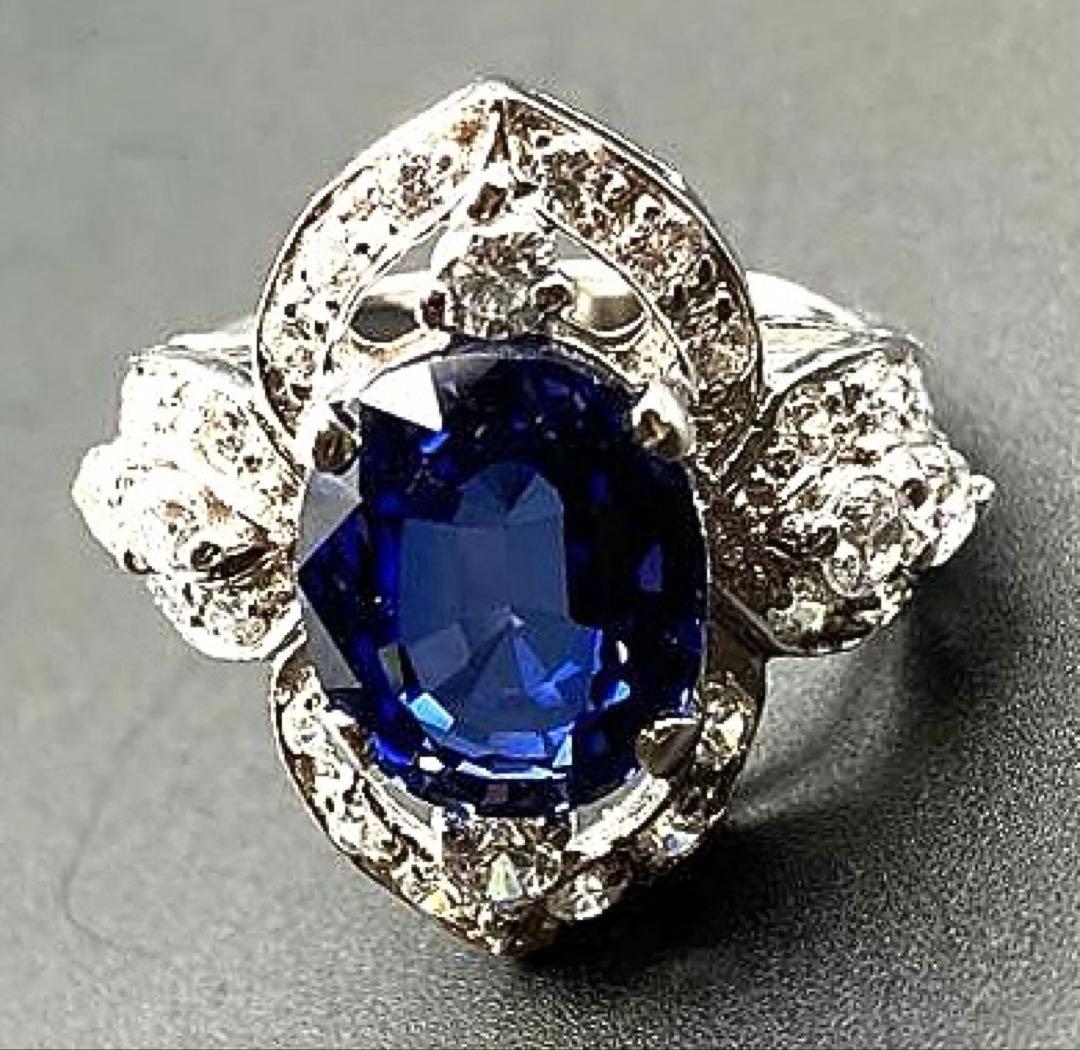 クミナタトゥスリランカ産 天然ビビッドブルーサファイア7.56ct 指輪