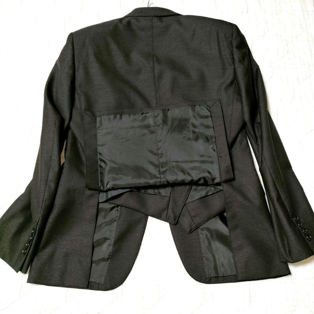 未使用級　ウールシルク スリーピース スーツ 黒