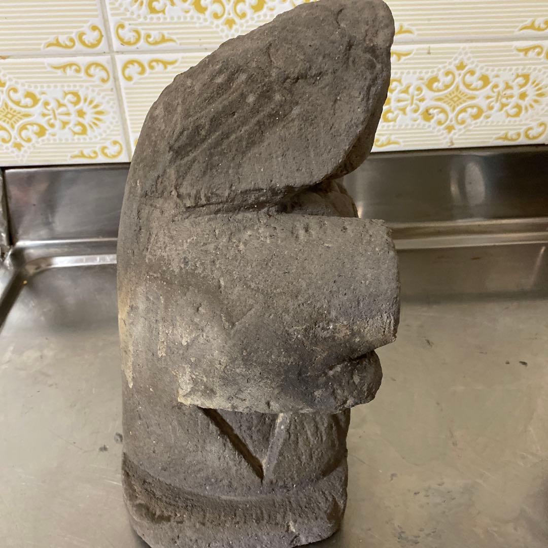 レトロ　鹿児島　石仏、農家の神様　田の神、田のカンサア　縁起物